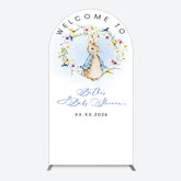 Aperturee - Aperturee Spring Floral Wreath Bunny Baby Shower Arch Backdrop